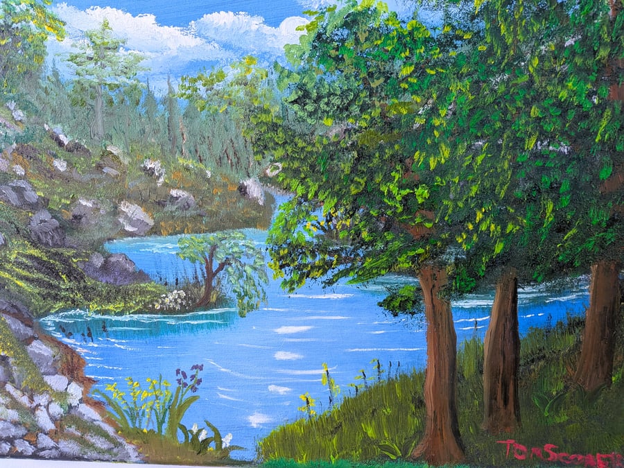 Original Oil Painting, Wild Highland Loch
