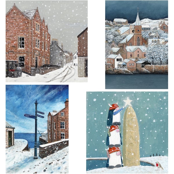 Set of 4 Christmas Cards