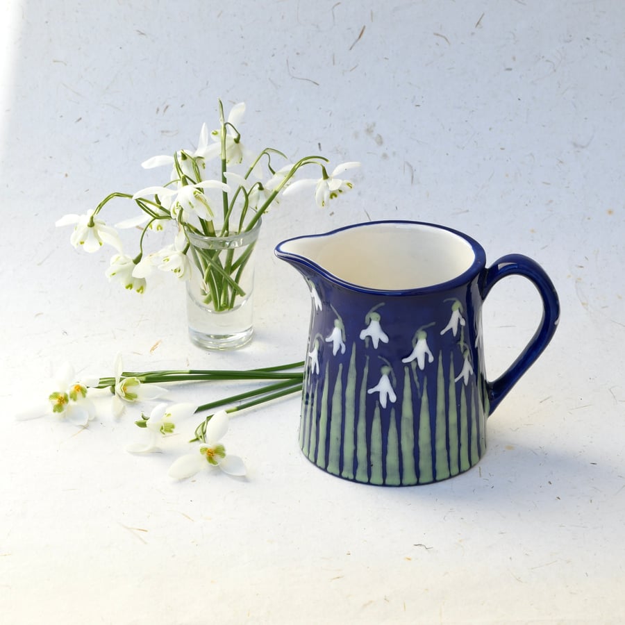 Snowdrop Milk Jug - Hand Painted
