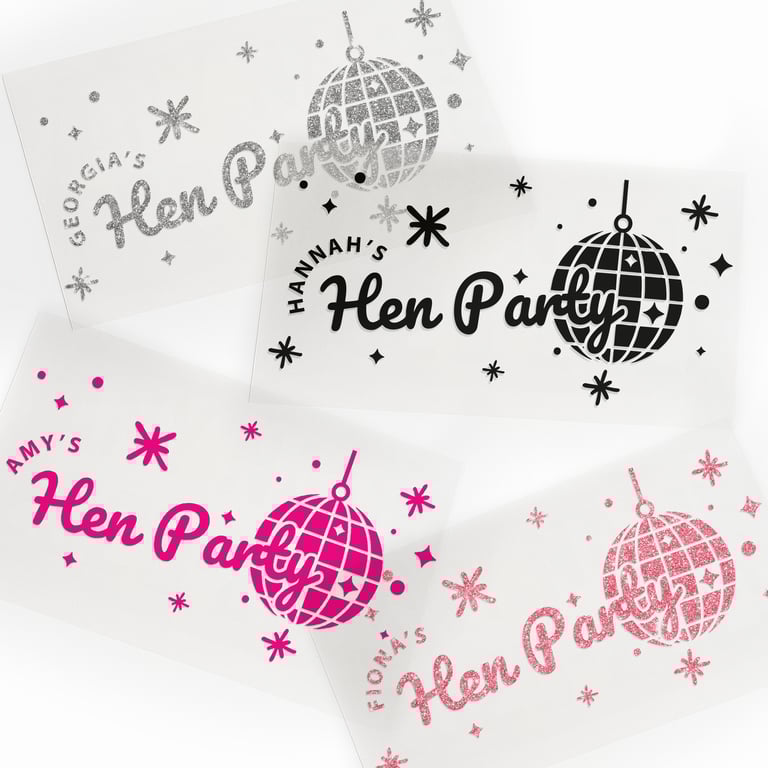 Personalised Hen Party Iron-On Transfer: Disco Ball Custom HTV T-Shirt Sticker
