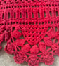 Handmade Red Crochet Scarf - Cosy Winter Shawl with Elegant Floral Lace - Image 2