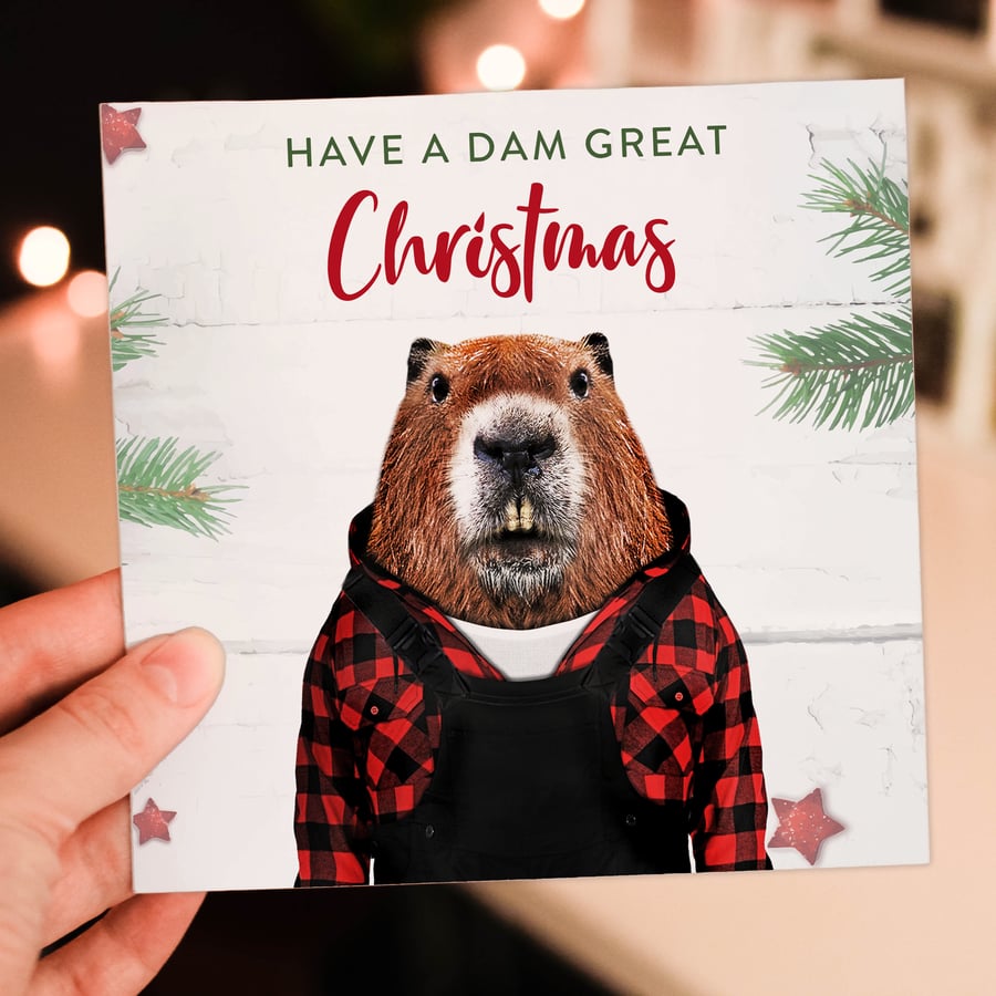 Beaver Christmas card: Dam Great Christmas (Animalyser)