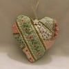 Embroidered patchwork heart decoration