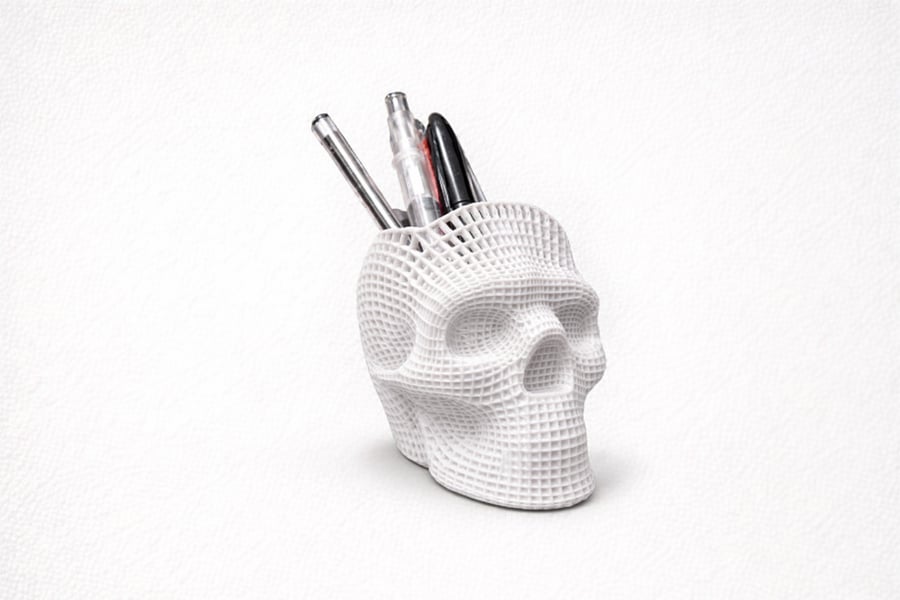 Wireframe Skull Pencil Holder - 45 - 65 - 55mm
