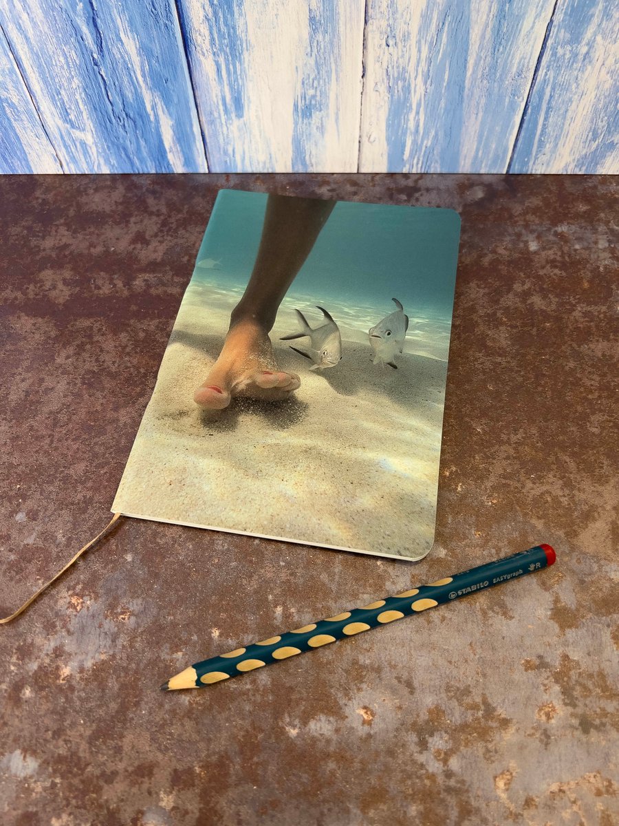 Notebook, Marine themed, A5 (ish), made from up-cycled and recycled materials.