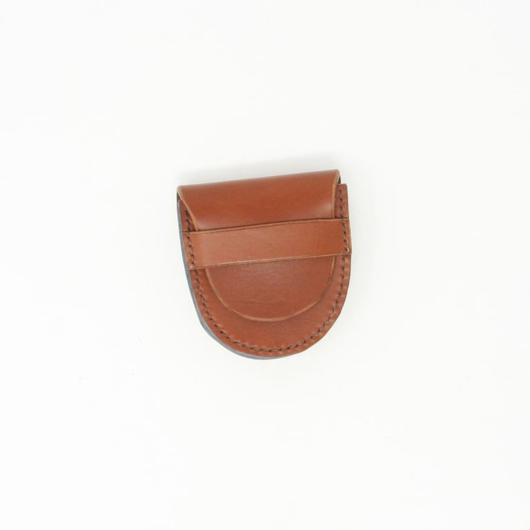 Small brown leather coin purse