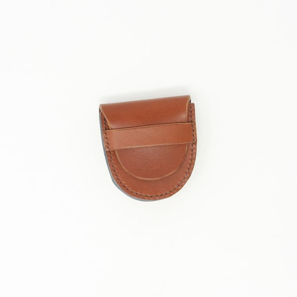 Small brown leather coin purse