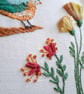 Bird with flowers embroidery art - hand embroidered picture - Image 6