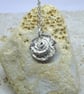 Silver shell imprint round pendant - Image 1