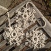 Christmas Decorations Set of 3 Macramé Snowflakes