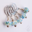 Lampwork Stitch Markers - Summer Blossoms