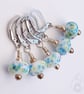 Lampwork Stitch Markers - Summer Blossoms