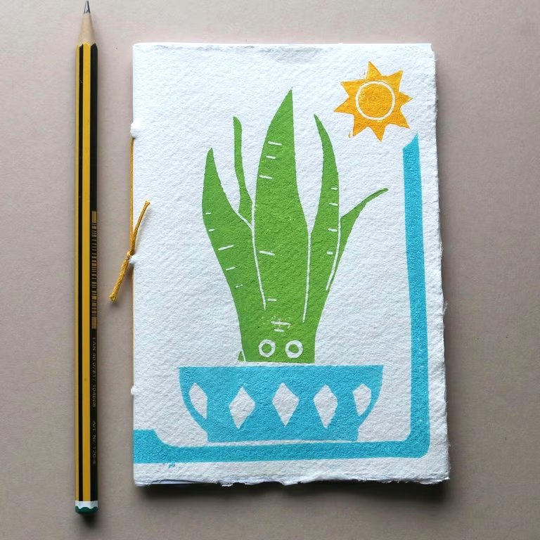 Handprinted Houseplant Notebook