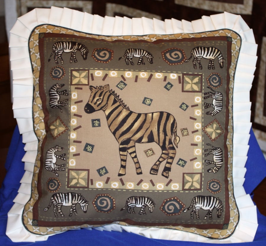 Cushions Handquilted - African Wildlife - Zebras