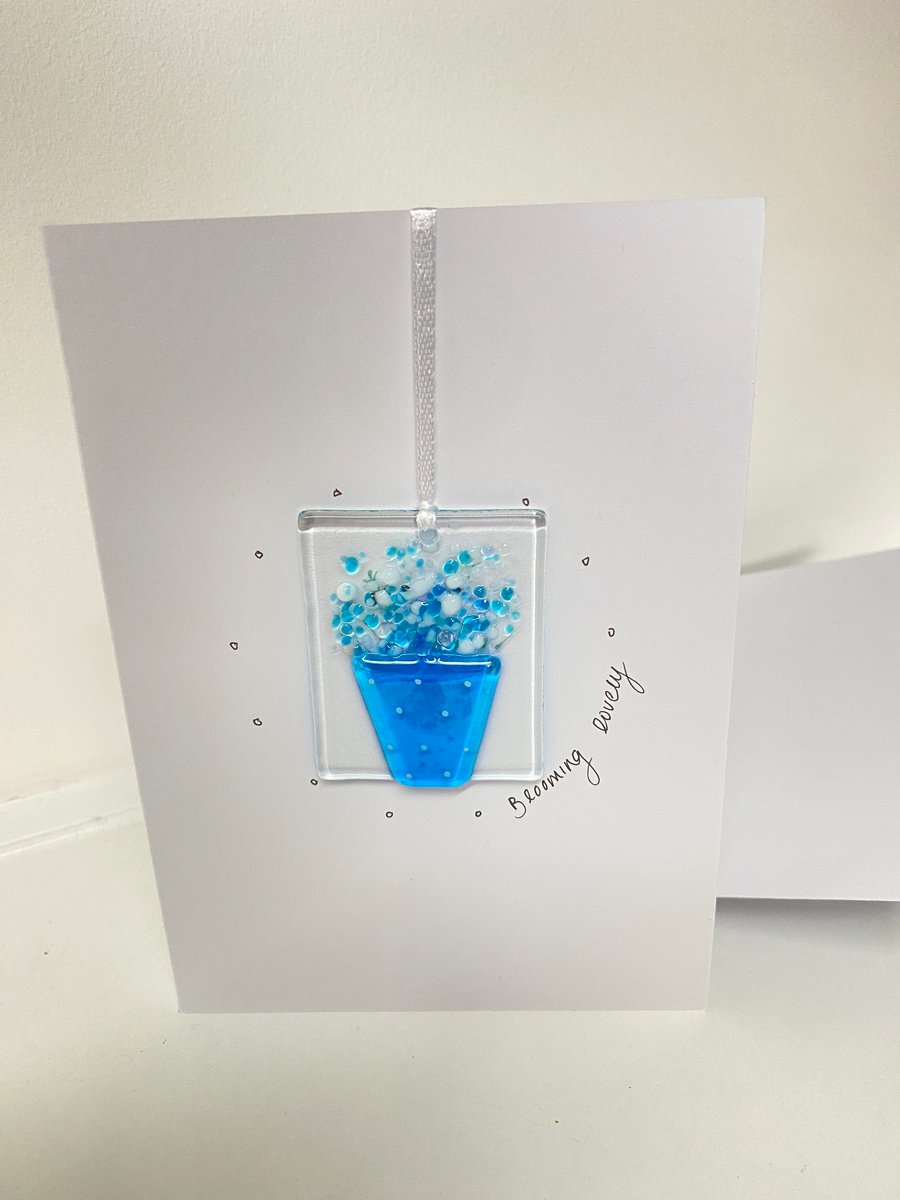 Any occassion fused glass keepsake card 