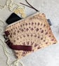 Clutch Pouch Bag - Chenille Large Pouch Bag with Detachable Leather Strap