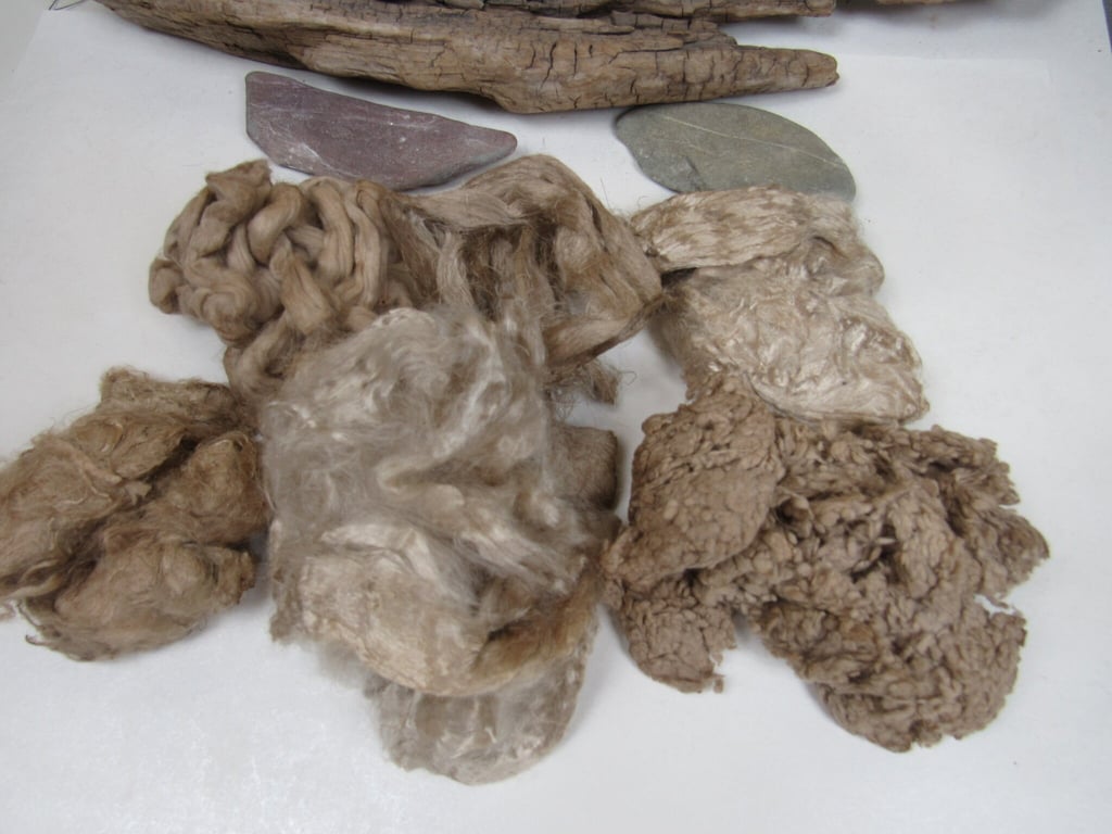 Natural Dye Walnut Brown Mixed Plant Fibre Texture Craft Pack