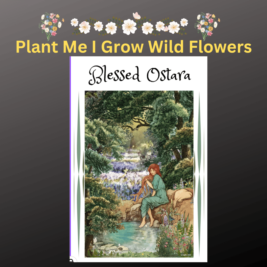 Blessed Ostara Card Nature Personalised Seeded Option Wiccan Pagan Goddess