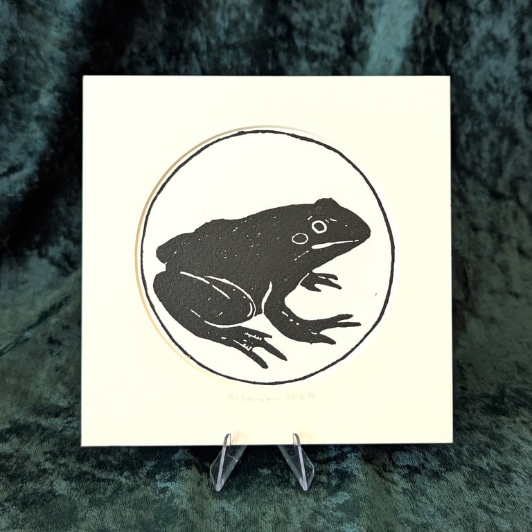 Frog Original Linocut Print
