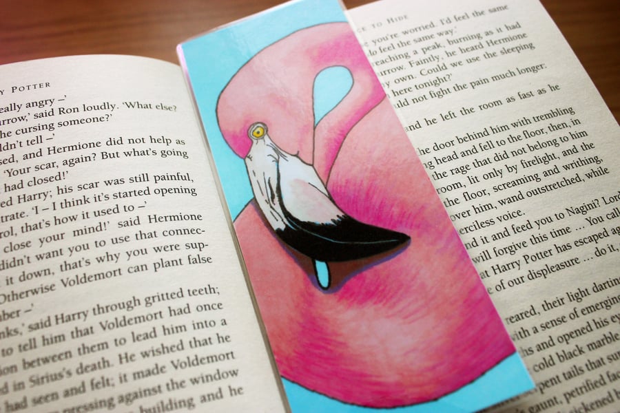 Flamingo Bookmark - Wildlife Art Laminated Bookmark