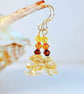 Citrine & Crystal Earrings, November Birthstone, Anniversary, Birthday Gift