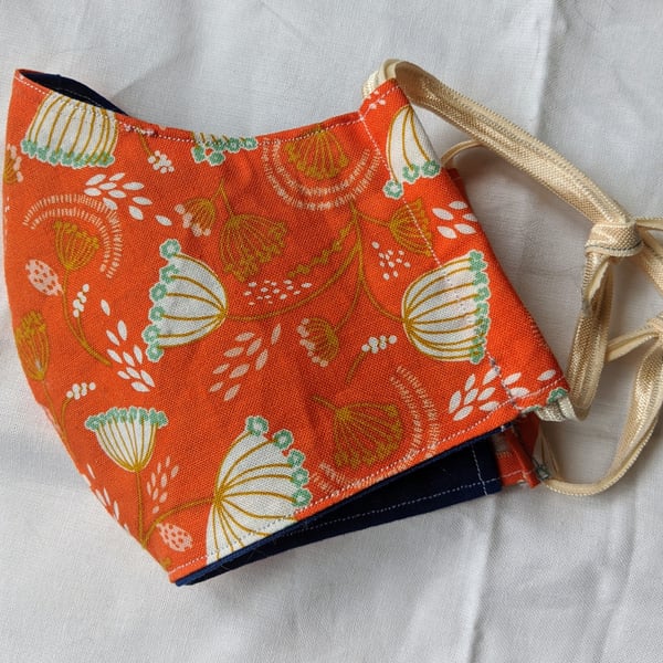 Orange cotton face mask