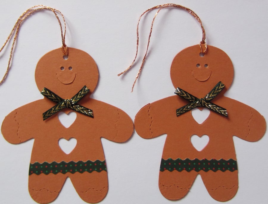 2 Gingerbread Men Gift Tags