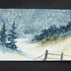 Art painting aceo SFA original paintings landscape winter snow 48