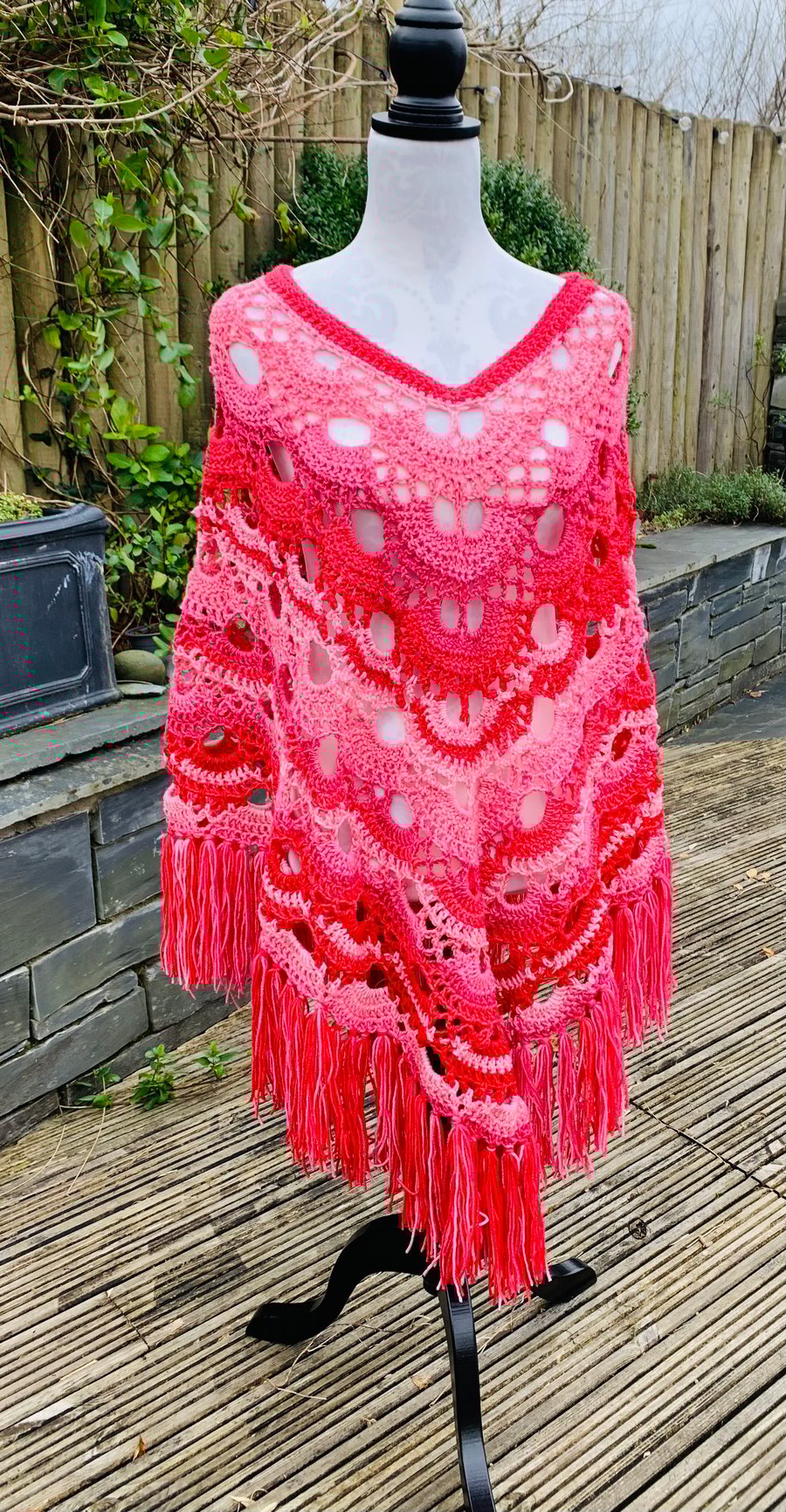 Handmade crochet poncho