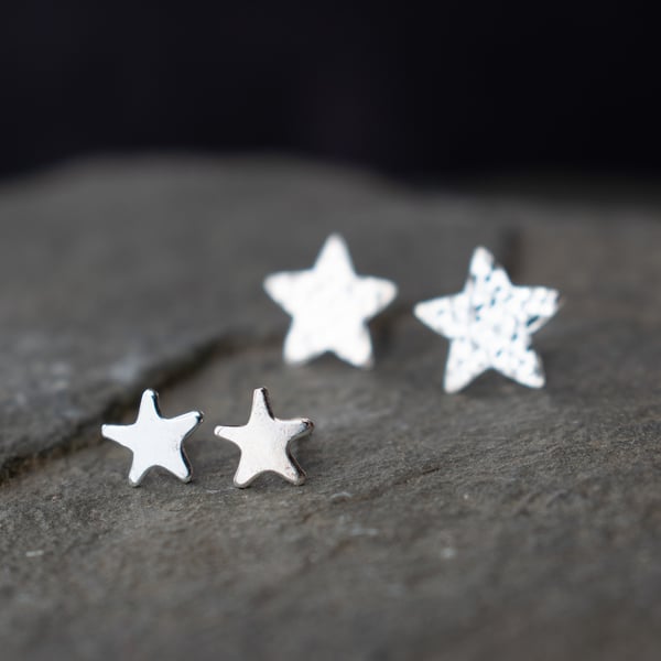 Silver Star Earrings - Christmas Jewellery Gift Set 