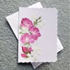 hand painted original art floral greetings card ( ref f 335 )