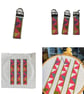 Geometric Cross Stitch Keyring: Hand Embroidered Linen Key Fob - Image 5