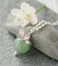 Aventurine and silver butterfly necklace, gemstone necklace, birthday gift idea