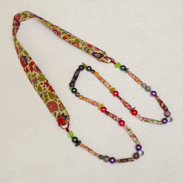 Textile Bead Necklace