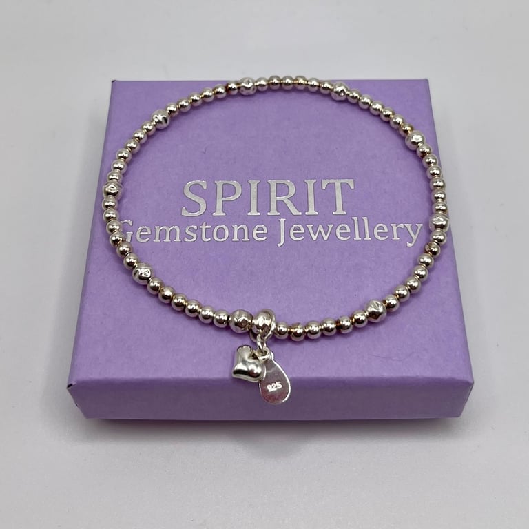 Sterling Silver Heart Charm Bracelet