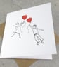 Blank Falling Hearts Card - Image 3