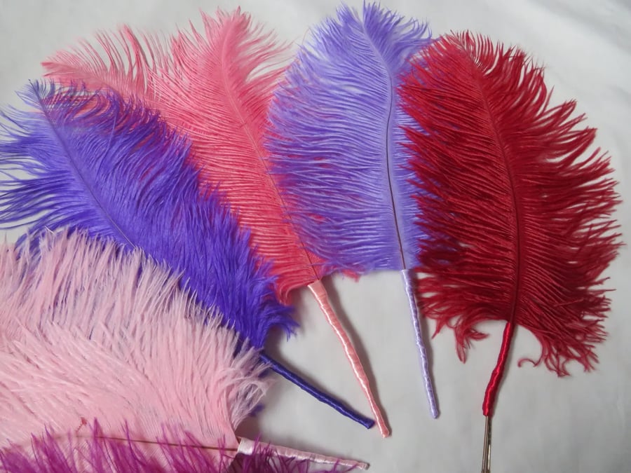 Regency-Inspired Ostrich Feather Hair Piece Plume for Weddings, Balls & Costume