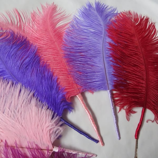 Regency-Inspired Ostrich Feather Hair Piece Plume for Weddings, Balls & Costume