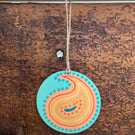 ‘Paisley’ Peach Wooden Decoration