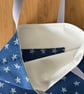 Long handle tote bag, shopping bag, navy cotton with cream starfish print - Image 5