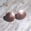 Handmade Hammered Copper Stud Earrings - UK Free Post
