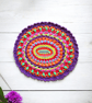 oval shaped colourful crochet mandala doily - Image 3