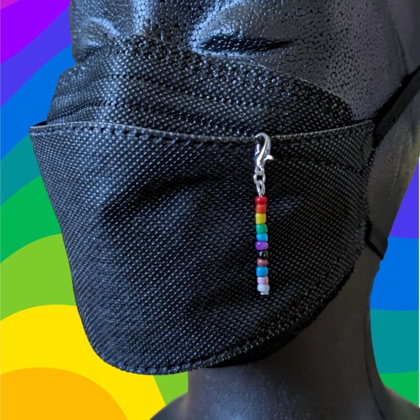 Progress pride beaded charm