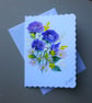 hand painted original art roses greetings card ( ref FA 207 B3 )