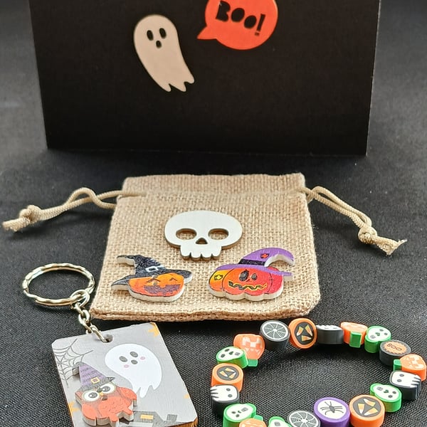 Handmade Halloween bracelet and keyring 