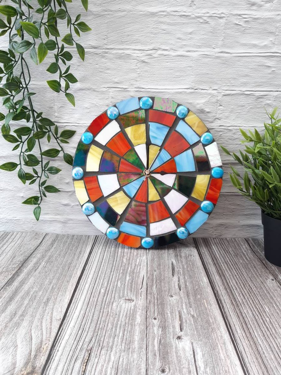Mosaic dartboard clock