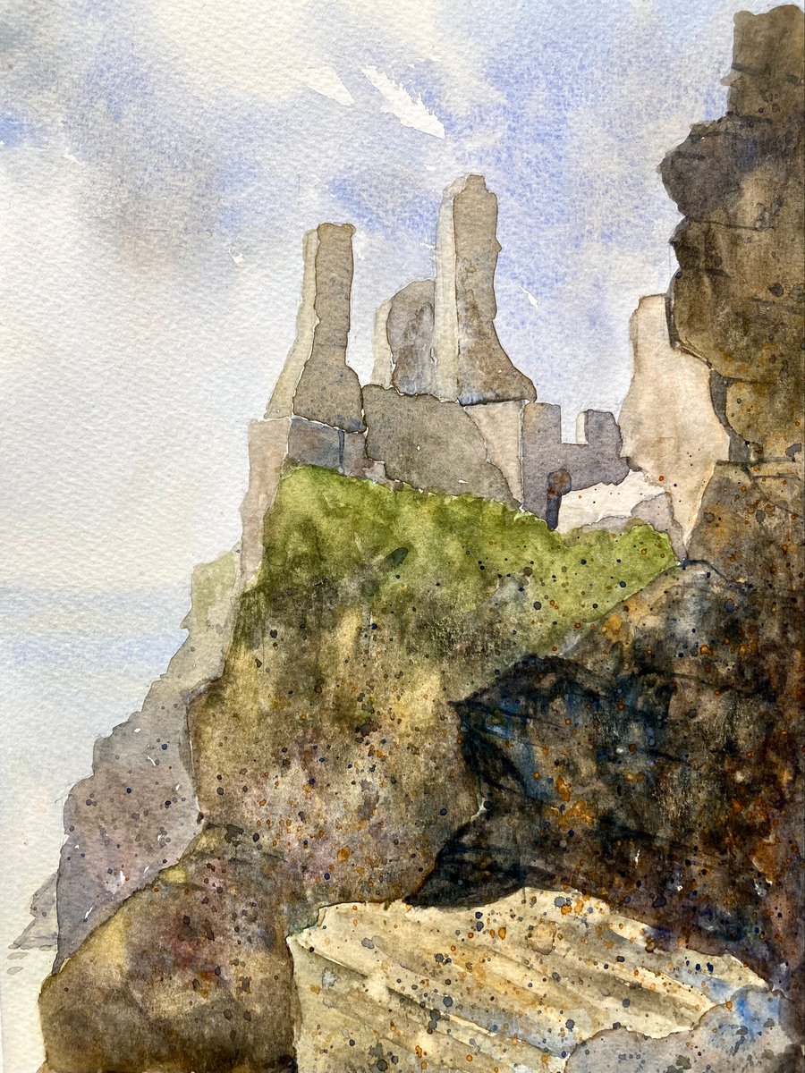 Dunluce Castle Antrim Northern Ireland original watercolour fine art painting