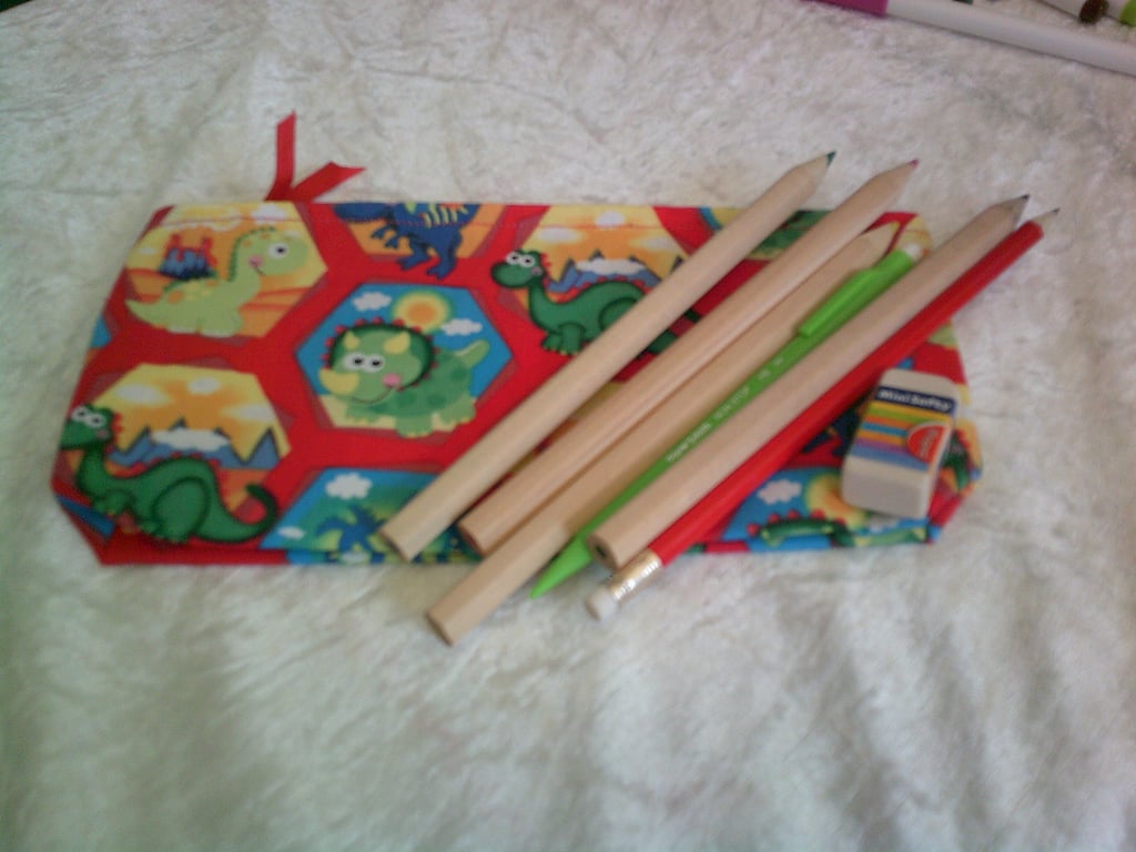 Dinosaurs in Hexagons Pencil Case