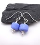 blue lampwork glass earrings - Image 1