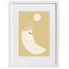 FRAMED A4 Poster Print - Sleepy Moon illustration - nursery wall art